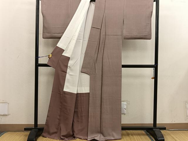 平和屋着物■伝統工芸士　廣瀬雄望　江戸小紋　格子柄　正絹　逸品　BAAY0222mz