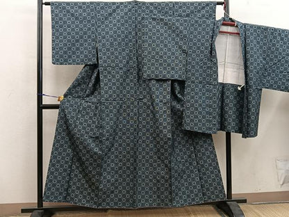 平和屋着物■本場村山大島紬　アンサンブル　蜀江文　正絹　逸品　BAAY0224mz