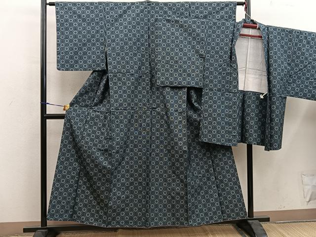 平和屋着物■本場村山大島紬　アンサンブル　蜀江文　正絹　逸品　BAAY0224mz