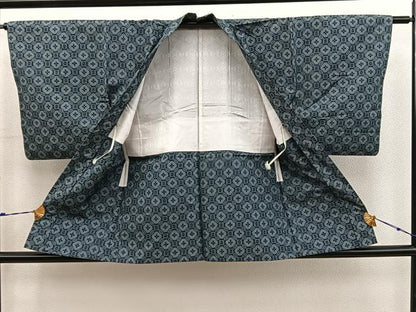 平和屋着物■本場村山大島紬　アンサンブル　蜀江文　正絹　逸品　BAAY0224mz