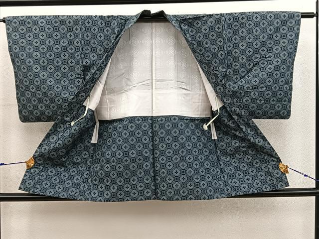 平和屋着物■本場村山大島紬　アンサンブル　蜀江文　正絹　逸品　BAAY0224mz