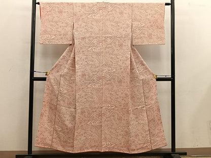平和屋着物■上質な小紋　雲重ね枝花文　正絹　逸品　BAAY0229mz