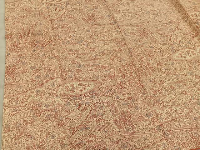 平和屋着物■上質な小紋　雲重ね枝花文　正絹　逸品　BAAY0229mz