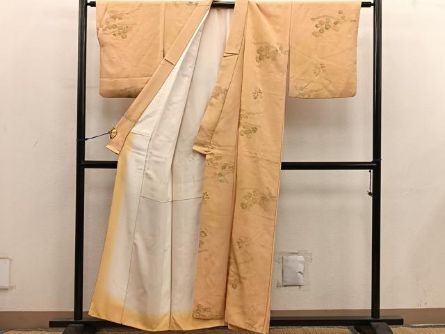 平和屋着物●上質な小紋　雲重ね菊花文　地紋起こし　暈し染め　正絹　逸品　BAAY0230mz
