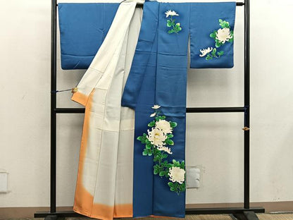 平和屋着物■訪問着　相良刺繍　乱菊　正絹　逸品　BAAY0231mz