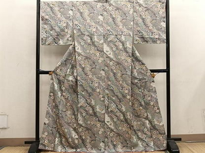 平和屋着物●上質な小紋　辻が花　金彩　やまと誂製　正絹　逸品　未使用　BAAY0232mz