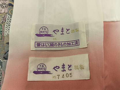 平和屋着物●上質な小紋　辻が花　金彩　やまと誂製　正絹　逸品　未使用　BAAY0232mz