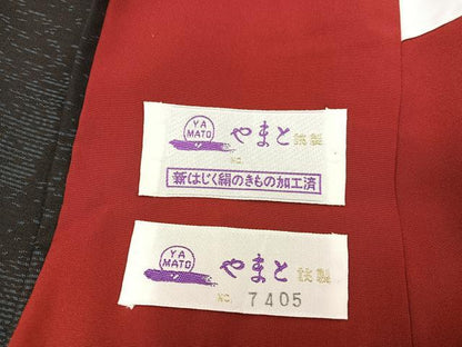 平和屋着物●本場大島紬　古代染色　純泥染　雪輪　やまと誂製　証紙付き　正絹　逸品　BAAY0235mz