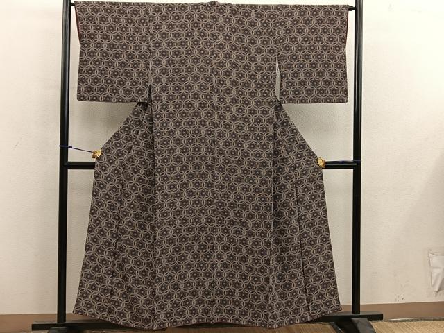 平和屋着物■上質な小紋　菊花文　正絹　逸品　BAAY0237mz