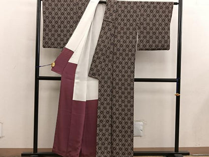 平和屋着物■上質な小紋　菊花文　正絹　逸品　BAAY0237mz