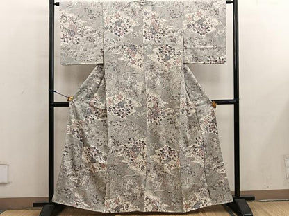 平和屋着物■上質な小紋　菊花文　正絹　逸品　BAAY0238mz