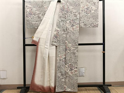 平和屋着物■上質な小紋　菊花文　正絹　逸品　BAAY0238mz