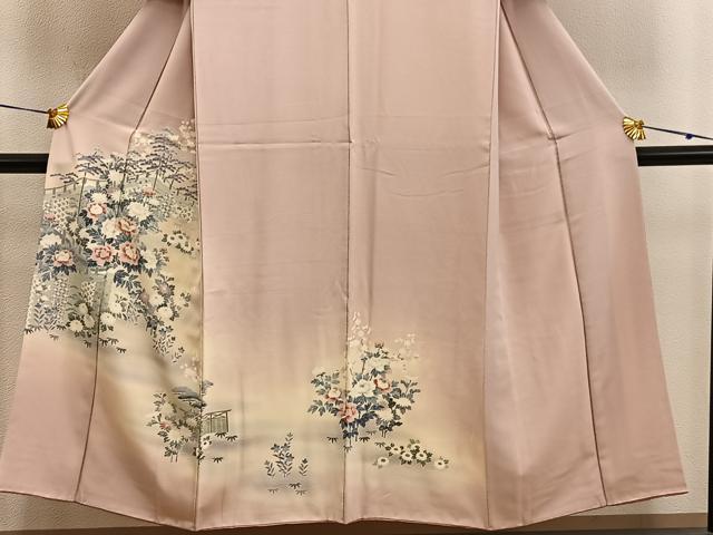 平和屋着物■訪問着　友禅　牡丹花文　暈し染め　正絹　逸品　BAAY0239mz
