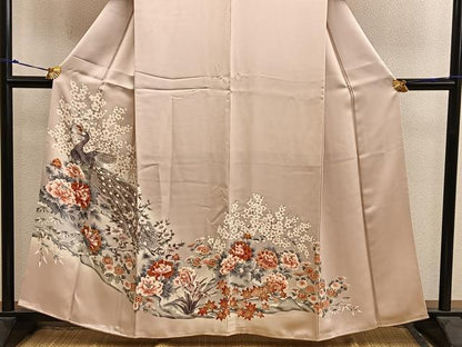平和屋着物■豪華色留袖　駒刺繍　鳳凰花文　正絹　逸品　BAAY0240mz