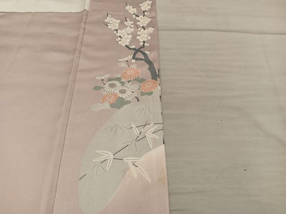 平和屋着物■豪華色留袖　駒刺繍　鳳凰花文　正絹　逸品　BAAY0240mz