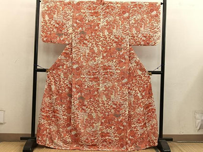 平和屋着物■上質な小紋　菊花文　正絹　逸品　BAAY0248mz