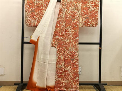 平和屋着物■上質な小紋　菊花文　正絹　逸品　BAAY0248mz