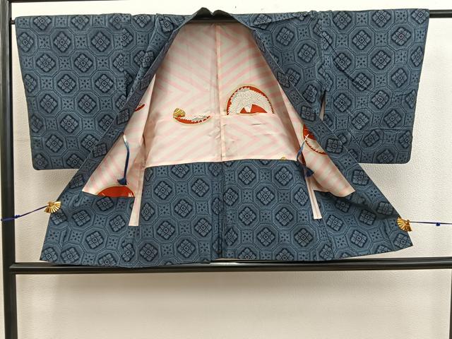 平和屋着物■本場村山大島紬　アンサンブル　蜀江花文　正絹　逸品　BAAY0251mz