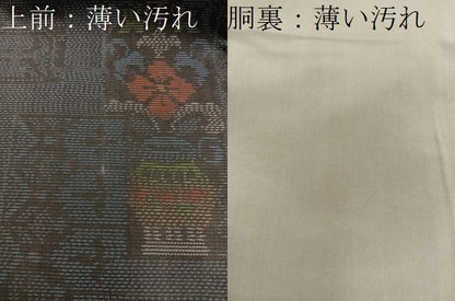 平和屋着物■本場大島紬　アンサンブル　草花文　正絹　逸品　未使用　BAAY0255mz