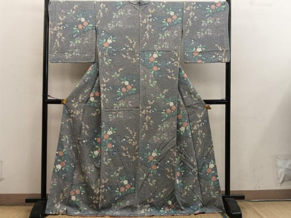 平和屋着物●上質な小紋　梅花文　金彩　正絹　逸品　BAAY0260mz