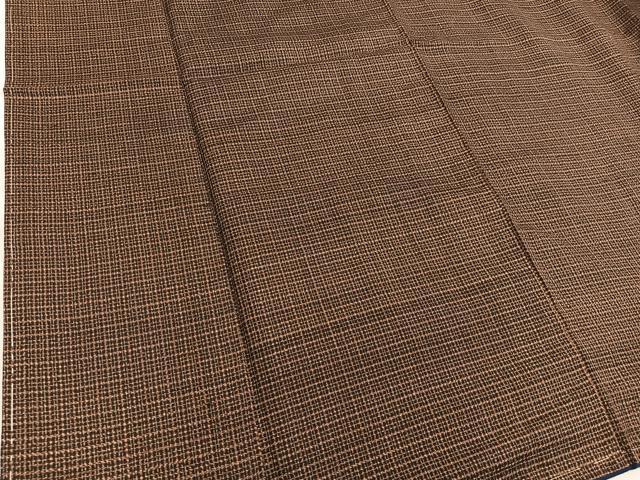 平和屋着物■男性　紬　アンサンブル　格子柄　正絹　逸品　未使用　BAAY0262mz