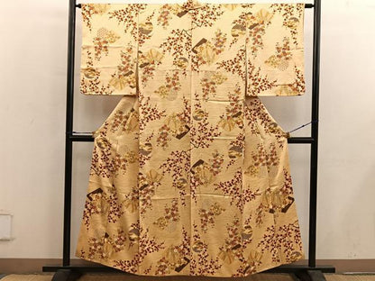 平和屋着物■上質な小紋　菊花文　正絹　逸品　BAAY0263mz