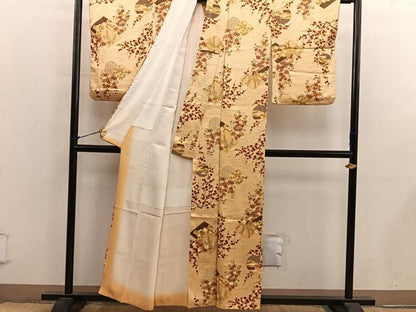 平和屋着物■上質な小紋　菊花文　正絹　逸品　BAAY0263mz