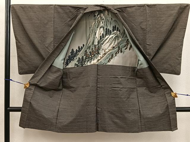 平和屋着物■男性　本場大島紬　アンサンブル　80亀甲　総詰め　正絹　逸品　BAAY0266mz