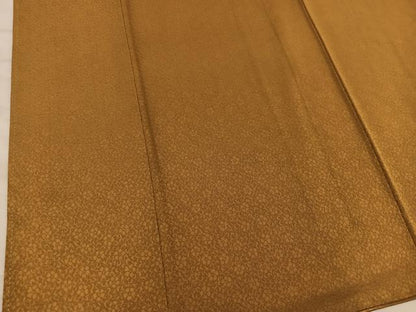 平和屋着物●染色作家　斉藤三才　色無地　草花地紋　桑茶色　正絹　逸品　BAAY0269mz