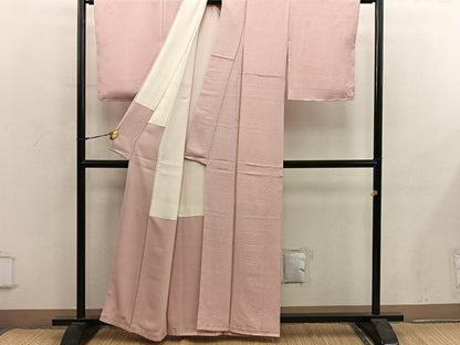 平和屋着物●上質な色無地　花唐草地紋　ときがら茶色　正絹　逸品　BAAY0271mz