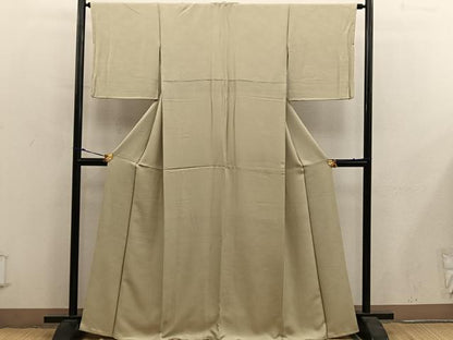 平和屋着物●上質な色無地　紗綾形地紋　木蘭色　正絹　逸品　BAAY0275mz