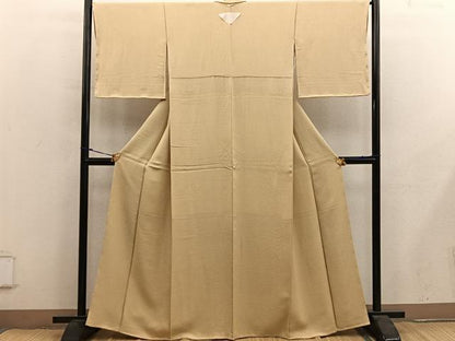 平和屋着物●上質な色無地　玉蜀黍色　正絹　逸品　BAAY0276mz