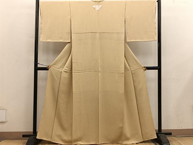 平和屋着物●上質な色無地　玉蜀黍色　正絹　逸品　BAAY0276mz