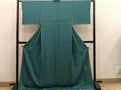 平和屋着物●本草木染作家　圓啓　色無地　草花地紋　天鵞絨色　正絹　逸品　BAAY0280mz