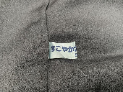 平和屋着物●上質な色無地　幾何学地紋　海松茶色　正絹　逸品　BAAY0282mz