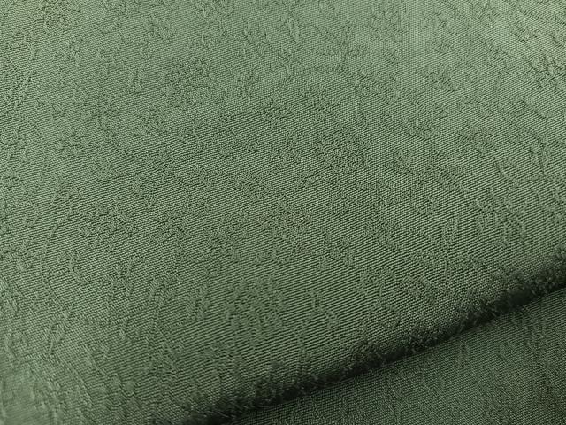 平和屋着物●上質な色無地　花唐草地紋　老竹色　正絹　逸品　BAAY0283mz