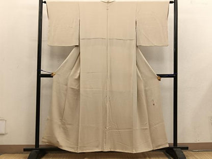 平和屋着物●松尾光琳　色無地　桑染色　鬼しぼ縮緬　正絹　逸品　BAAY0286mz