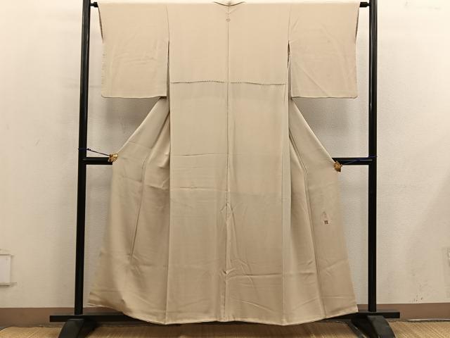 平和屋着物●松尾光琳　色無地　桑染色　鬼しぼ縮緬　正絹　逸品　BAAY0286mz