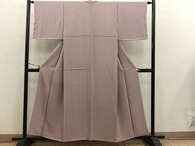 平和屋着物●上質な色無地　流水地紋　砺茶色　正絹　逸品　未使用　BAAY0291mz