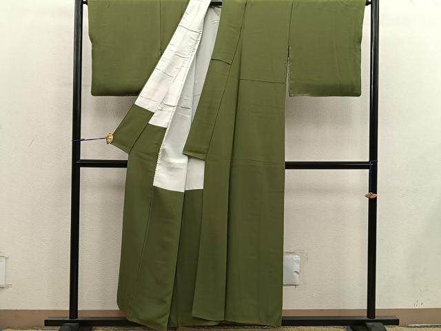 平和屋着物■上質な色無地　璃寛茶色　正絹　逸品　BAAY0292mz