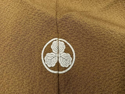 平和屋着物●上質な色無地　桑茶色　正絹　逸品　BAAY0295mz