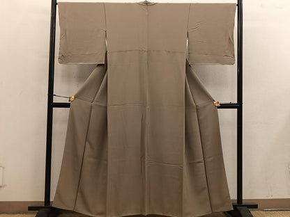 平和屋着物●上質な色無地　朽葉色　正絹　逸品　BAAY0297mz