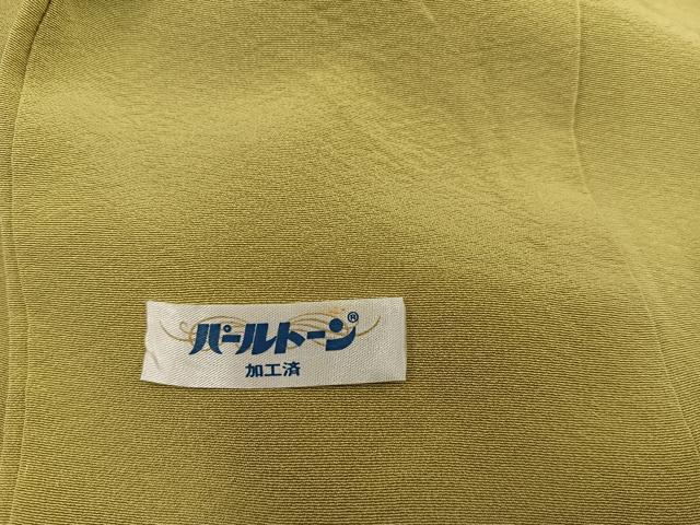 平和屋着物■上質な色無地　作家物　芥子色　正絹　逸品　BAAY0299mz