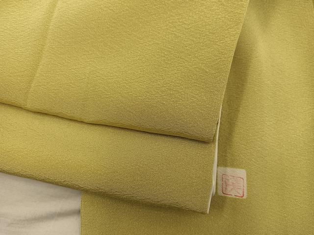 平和屋着物■上質な色無地　作家物　芥子色　正絹　逸品　BAAY0299mz
