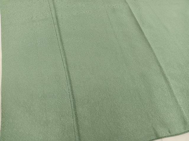 平和屋着物●上質な色無地　作家物　本泥染　花唐草地紋　麹塵色　正絹　逸品　BAAY0300mz