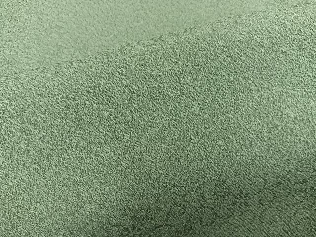 平和屋着物●上質な色無地　作家物　本泥染　花唐草地紋　麹塵色　正絹　逸品　BAAY0300mz