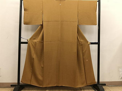 平和屋着物■本草木染作家　圓啓　色無地　桑茶色　正絹　逸品　BAAY0302mz