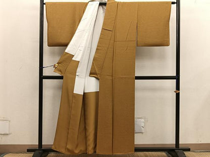 平和屋着物■本草木染作家　圓啓　色無地　桑茶色　正絹　逸品　BAAY0302mz