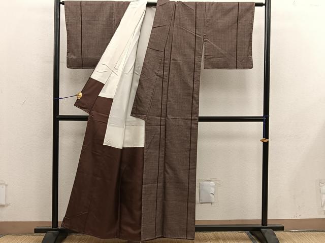 平和屋着物■本場大島紬　7マルキ　縞　正絹　逸品　BAAY0304mz
