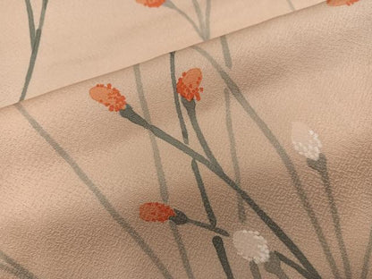 平和屋着物■上質な小紋　枝葉文　正絹　逸品　BAAY0306mz